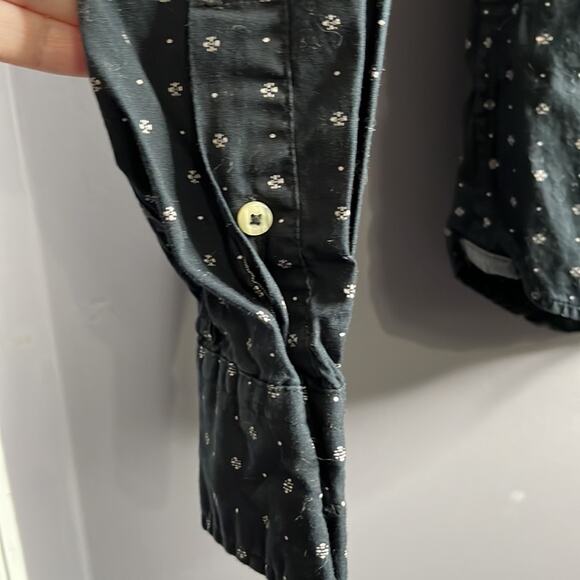 Men’s American Eagle Black and White Polka Dot Long Sleeve Button Down Shirt XS - Picture 6 of 10